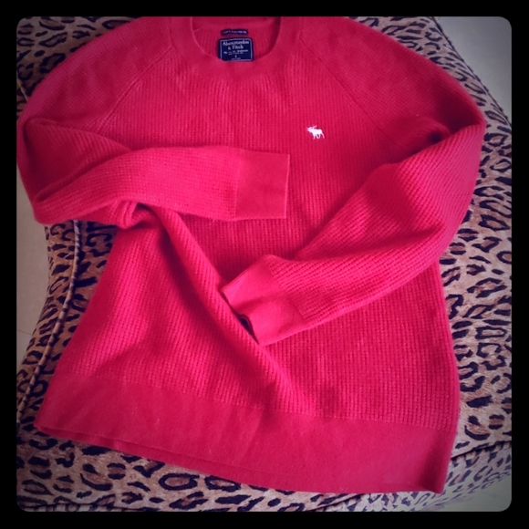 ABERCROMBIE 100% cashmere red sweater S